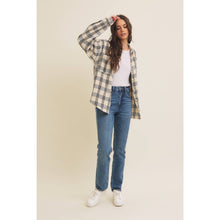 Load image into Gallery viewer, BRUSHED PLAID BUTTON-DOWN SHACKET
