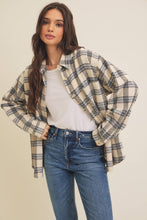 Load image into Gallery viewer, BRUSHED PLAID BUTTON-DOWN SHACKET
