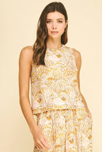 Load image into Gallery viewer, SEASHELL PRINT TOP WITH PLEATED DETAIL - 5363TD: Blue / S
