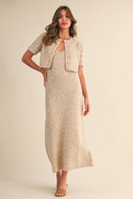 Load image into Gallery viewer, Oatmeal Sweater Dress with Cardigan
