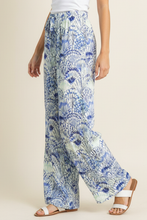 Load image into Gallery viewer, HIGH-WAISTED WIDE LEG SEASHELL PANTS - 4748BJ: Blue / S
