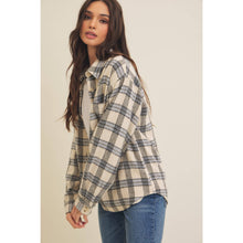 Load image into Gallery viewer, BRUSHED PLAID BUTTON-DOWN SHACKET
