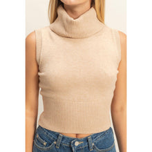 Load image into Gallery viewer, Turtleneck Sleeveless Sweater Top
