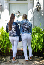 Load image into Gallery viewer, Navy Tiger Jungle Denim Jacket
