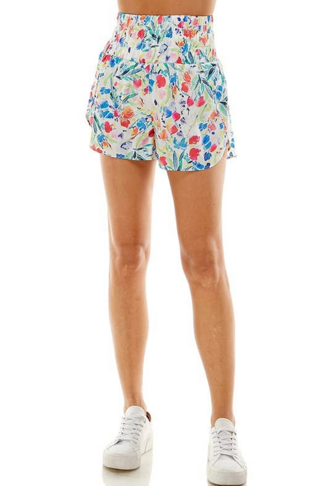 Floral Print Athletic Shorts