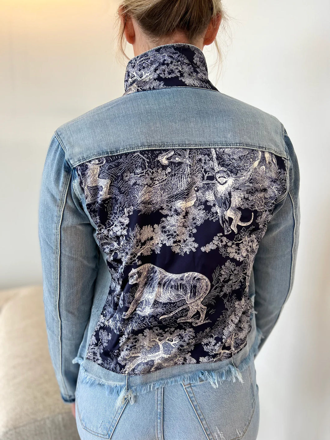 Navy Tiger Jungle Denim Jacket