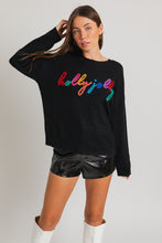 Load image into Gallery viewer, Black Rainbow Holly Jolly Tinsel Sweater
