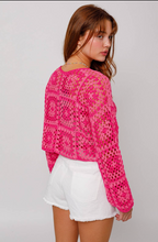 Load image into Gallery viewer, Pretty pink crochet sweater
