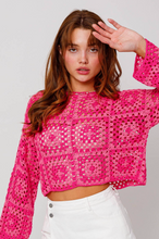 Load image into Gallery viewer, Pretty pink crochet sweater
