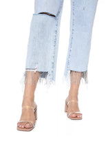 Load image into Gallery viewer, Blue Revival 90&#39;s Rhinestone Denim Jeans Light Wash
